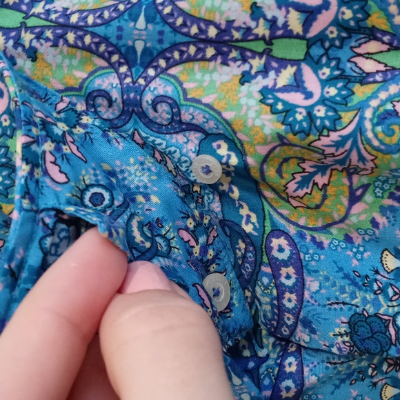 💙Alan Flusser💙 - Blue/Multi Paisley L/S Button Down - Picture 6 of 13